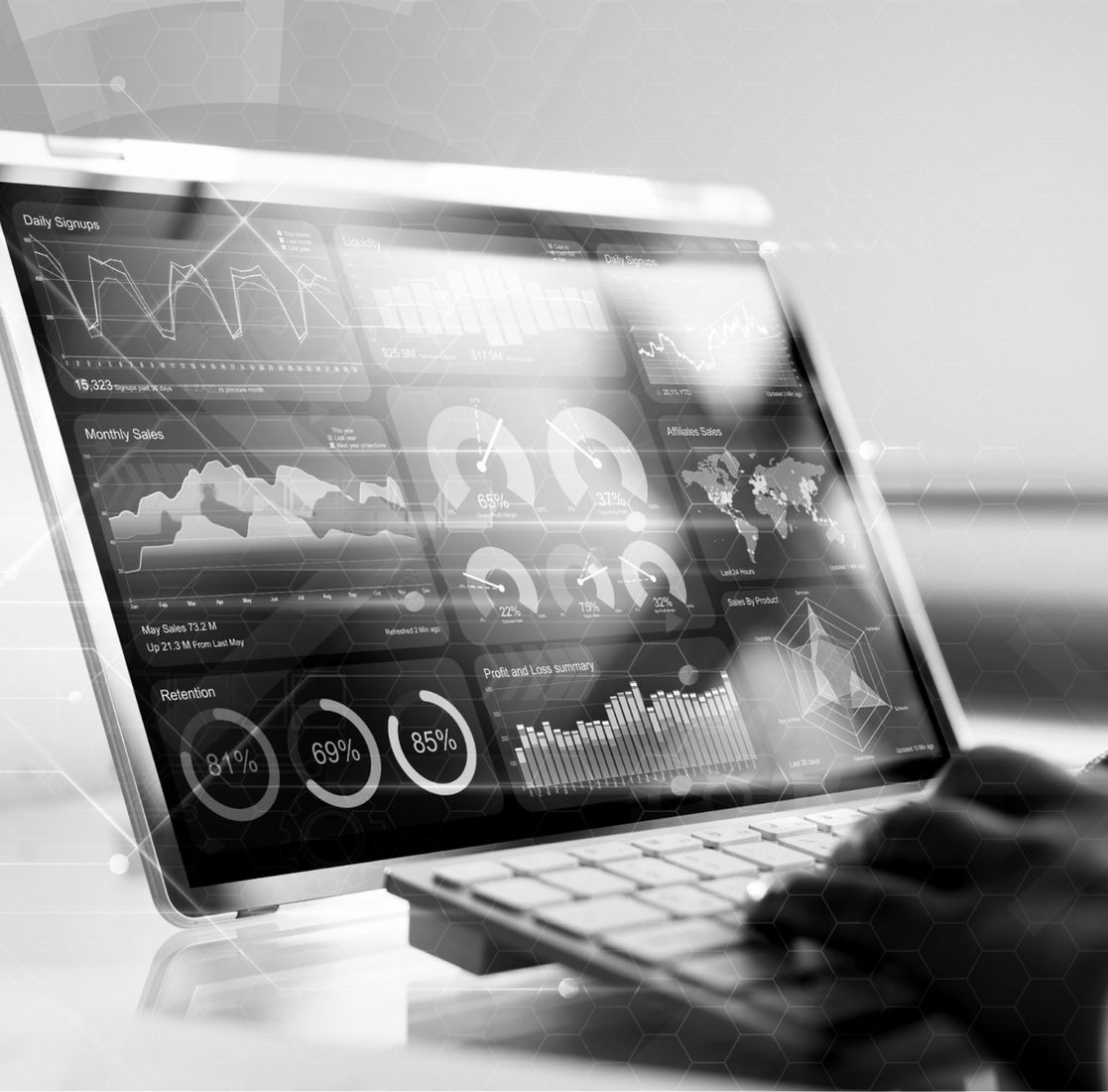 Compliance dashboard on a laptop